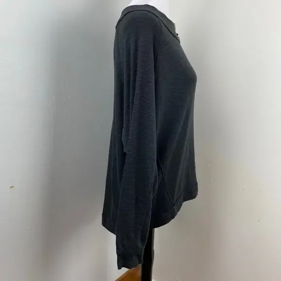 Free People We The Free Black Don’t Forget Me Long Sleeve Knit Top Large - Picture 4 of 11